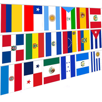 Nouveau design, guirlande de drapeaux en papier de 32 pays, décoration pour les jeux, drapeau suspendu en polyester plastique et soie