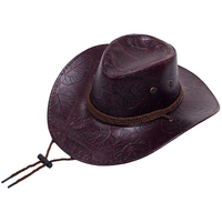 Chapeau de cowboy américain décontracté en peluche, style western, en PU, vintage, pour l'extérieur, la plage, protection solaire, coupe-vent, unisexe, vente en gros