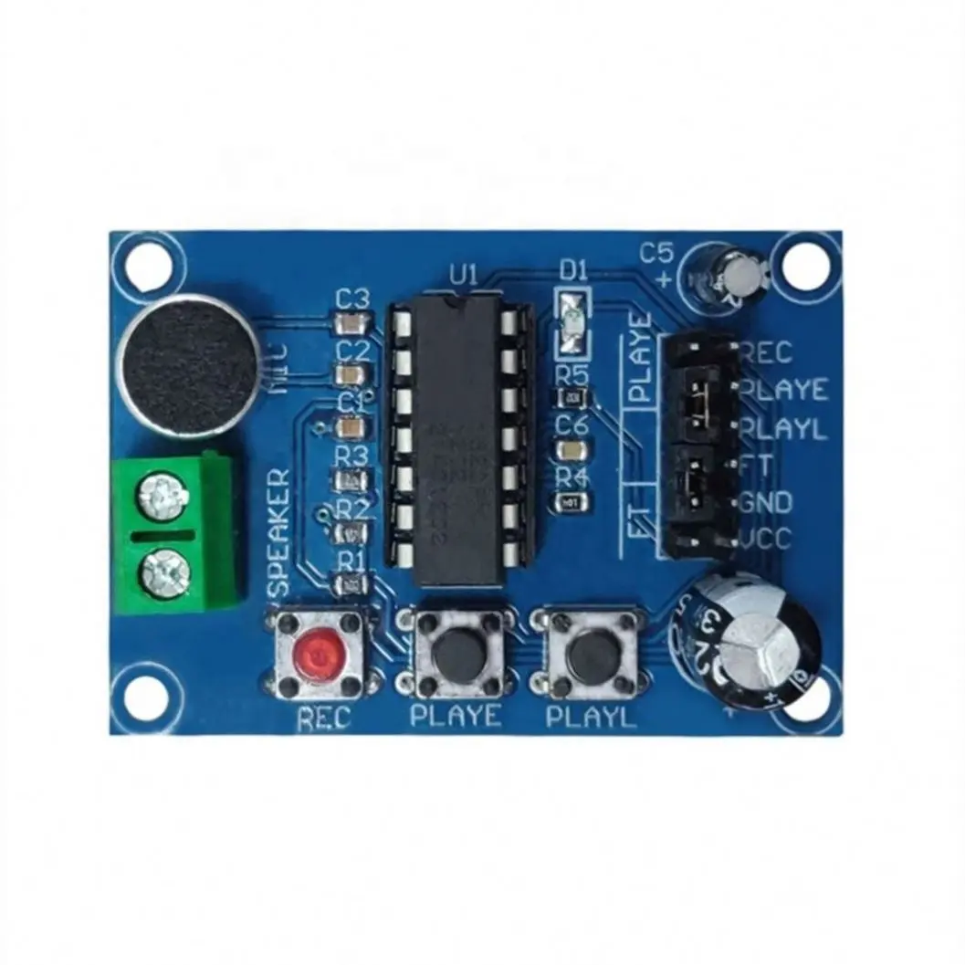 PCB-Board-Sprachmodul 10S Aufnahme- und Wiedergabemodul (On-Board-Mikrofon) ISD1820