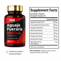 Capsules personnalisées Aguaje Pueraria Mirifica pour le soutien de la silhouette féminine, complément de contour corporel, capsules d'extrait pour l'amélioration des seins et des fesses