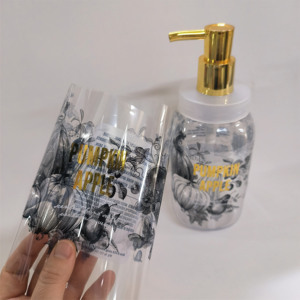 In ấn kỹ thuật số nhiệt thu nhỏ tay áo nhãn phim cho chai bọc thu nhỏ phim ảnh Pet PVC Stickers với Hot vàng lá dập - Product Image 1