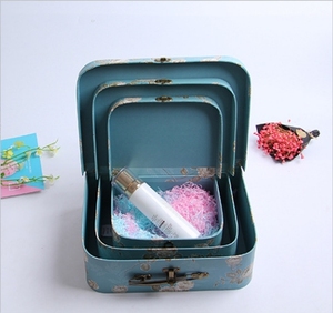 Set di 3 valigie di cartone scatola regalo scatola di immagazzinaggio decorativo con coperchio maniglia festa di compleanno festa di nozze bomboniere <span class=keywords><strong>valigia</strong></span> <span class=keywords><strong>Vintage</strong></span> - Product Image 4