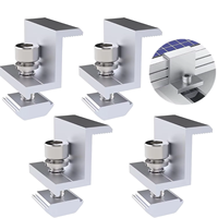 HB HB-22 Al6005-t5 Collier d'extrémité de rail solaire en aluminium, support de montage PV, connecteur d'angle pour structure en acier de carport et toiture