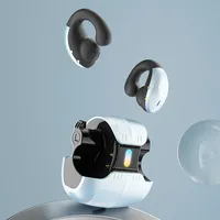Earphone TWS Open Ear Ear Clip Konduksi Tulang Udara Headset Nirkabel Desain Klip Telinga Latensi Rendah Kontrol Sentuh Earbud Olahraga