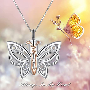 Colar pingente de borboleta aço inoxidável, joia de cremação para cinzas, lembranças de presente memorial para perda de amado - Product Image 6