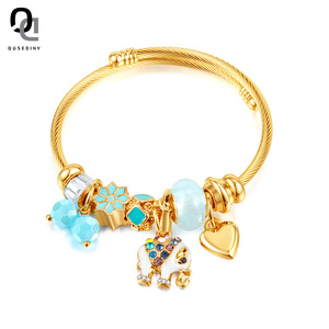 Bracciale rigido regolabile con ciondolo a forma di farfalla con ciondolo a forma di stella di <span class=keywords><strong>birra</strong></span> con cuore di elefante in acciaio inossidabile placcato oro - Product Image 5