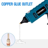 Pistolet à colle chaude sans fil 600W, anti-brûlure, rechargeable, 10 bâtons de colle de 11 mm à embout en cuivre, double température, 14 cm, pour bricolage domestique