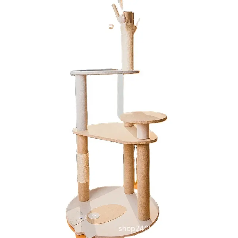 도매 사이잘룩 나무 통합 애완 동물 고양이 나무 고양이 큰 고양이를위한 점프 플랫폼 타워