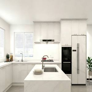 Gabinetes de Cocina Modernos de Diseño Personalizado de Lujo con Almacenamiento Completo, Encimera de Cuarzo y Electrodomésticos Integrados de Acero Inoxidable Negro - Product Image 6