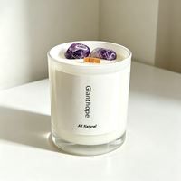 Lilin Pilar Aromaterapi Mewah Beraroma Liburan, Terbuat dari Lilin Kedelai dengan Infusi Batu Amethyst, Dekorasi Rumah Buatan Tangan, Spiritual, untuk Hari Valentine, Natal, Ramadhan, dan Acara Lainnya