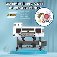 Impresora UV DTF de rollo a rollo automática nueva de 60 cm (24 pulgadas) para circulación de tinta blanca y etiquetas de cristal 3D