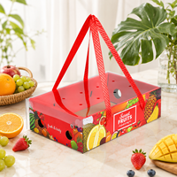 Boîte d'emballage de fruits portable personnalisée avec fenêtre transparente, impression couleur, boîte cadeau pour myrtilles, raisins, cerises, pommes