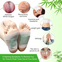 Patchs Détoxifiants aux Plantes pour les Pieds, Fourniture d'Usine, Gingembre Bambou, Nettoyage, Lavande, Absinthe, pour des Pieds Sains