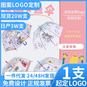 ร่มใสลายการ์ตูน 100 ซม. 8 ซี่โครง เปิดปิดแบบมือหมุน สำหรับเด็กใช้ในโรงเรียน - Product Image 5