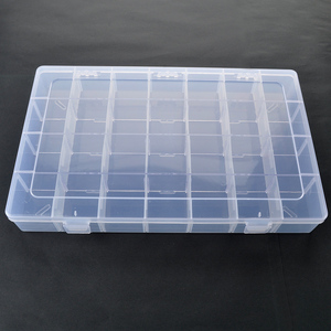 Plastic Jewelry Organizer Box 28-Grid Storage Container Case with Removable Dividers