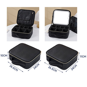 Chuyên nghiệp xách tay lớn Túi mỹ phẩm trường hợp trang điểm trường hợp Beauty make up lưu trữ box với Led Gương - Product Image 5