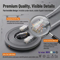 Câble Ethernet RJ45 ultra fin et plat Cat6 Cat7, cordon de raccordement réseau Gigabit haute vitesse pour routeur, commutateur, modem
