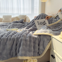 Couverture en polaire bulle, Couverture en polaire corail, Couverture de sieste, Couverture de protection, Couverture en polaire épaisse double face