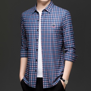 เสื้อเชิ้ตแขนยาวทรงเข้ารูปสไตล์ฮาวายสำหรับผู้ชาย ฤดูใบไม้ผลิ ผ้าสแปนเด็กซ์/โพลีเอสเตอร์ แห้งเร็ว ระบายอากาศได้ดี กันยับ - Product Image 1