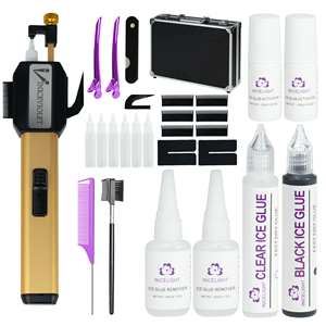 Kit d'extension capillaire en gros avec colle à froid, fixation rapide en 5 secondes, ensemble complet d'outils capillaires avec colle et dissolvant pour salon - Product Image 1