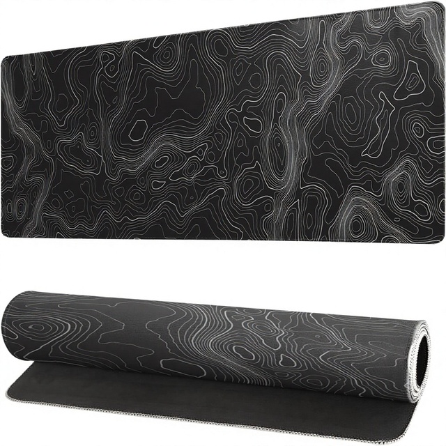 Custom Large Topographic Non-Slip Base Rubber Extended Gaming Mouse Pad XXL 3mm 4mm Thick Fabric Office Use