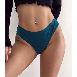 Damen Sexy Alltags-High-Cut-Tangas Mehrfarbig Einfarbig Gestrickt Spandex/Nylon Antibakteriell Nahtlos Po-Formende Slips - Product Image 3