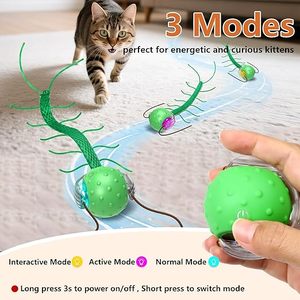 Jouets interactifs pour chats ennuyés avec mouvement de centipède qui gazouille, réveil, super moteur, balle pour chat sur <span class=keywords><strong>tapis</strong></span> - Product Image 4