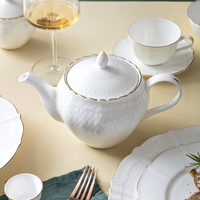 Service de table crocheté en porcelaine, vaisselle de cuisine, assiettes de Restaurant de luxe, allemand portugais et américain, en céramique blanche