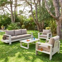 Hochwertiges OEM Outdoor-Möbelset Patio Aluminium-Sofagarnitur Außen-Sessel Wasserdichtes Lounge-Set Langlebig