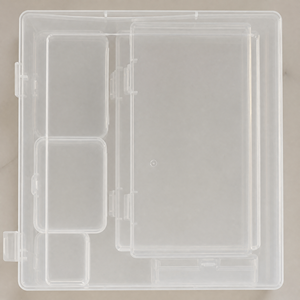7 Paket Wadah Plastik Mini Persegi Panjang Ukuran Campuran Kotak Penyimpanan Transparan dengan Tutup Engsel Desain Modern Portabel untuk Perhiasan Seni Kerajinan - Product Image 4