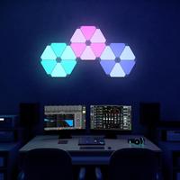 Panneau lumineux triangulaire intelligent Lumière LED Jeu de contrôle intelligent Synchronisé RVB Commande vocale Lampe murale triangulaire Kit de bricolage