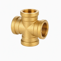 Connecteur à quatre voies, connecteur en laiton, accessoire pour tuyau d'eau en cuivre