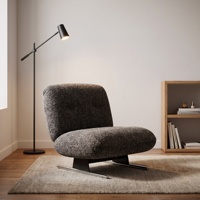 Fauteuil d'appoint en tissu sans accoudoirs, chaise de salon design, base en acier inoxydable poli, chaise de détente pour salon, hôtel
