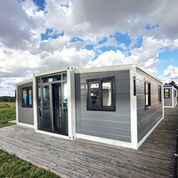 Maison conteneur pliable et extensible en acier de 36 mètres carrés, 20 pieds de long, avec chambre, cuisine et salle de bain, pour usage en entrepôt