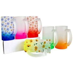 Mug mat givré de 16 oz pour impression par sublimation, impression par transfert thermique, dégradé de couleurs, coloré, entrepôt américain, livraison gratuite - Product Image 1