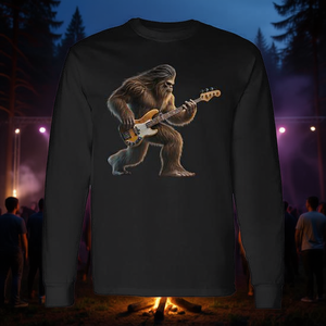 Bigfoot joue de la guitare électrique Rock On Sasquatch T-shirt à manches longues - Product Image 3