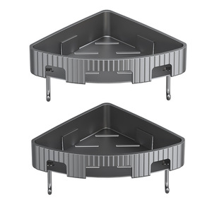 Estante Esquinero Circular para Baño, Montado en la Pared, de Plástico Resistente, de Una Sola Capa, de 8 a 11.9 Pulgadas de Profundidad - Product Image 3