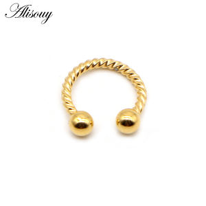 Alisouy, 1 pieza, 16G, 6/8/10mm, bola torcida, herradura, anillo de nariz falsa, Clip C, BCR, <span class=keywords><strong>Piercing</strong></span> para tabique labial, anillos de nariz <span class=keywords><strong>Falso</strong></span>, Aro para mujeres y hombres - Product Image 5
