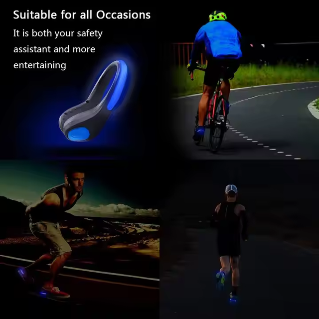 Unisex LED Shoe Clip for Outdoor Night Running Waterproof Flashing Luminous Shoes Toy for Exercise Night Running Light up Shoes