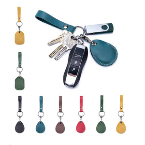 Cross-border PU leather teardrop-shaped access <b>card</b> <b>holder</b>/keychain, mini coin <b>holder</b>/<b>card</b> <b>holder</b>/<b>card</b> sleeve in macaron colors - Product Image 1