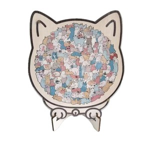 Casse-tête en <span class=keywords><strong>bois</strong></span> sur le thème du <span class=keywords><strong>chat</strong></span> en acrylique pour adultes, idéal pour soulager le stress - Product Image 5
