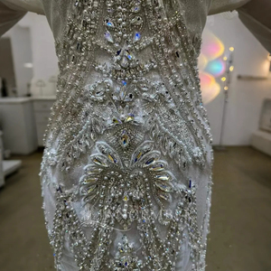 Robes de mariée de luxe avec perles et strass, robe de mariée en dentelle, perles, robe de mariée sirène LSJJ31 - Product Image 4
