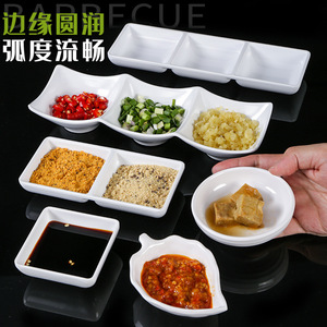 ชุดอาหารเมลามีนลายพอร์ซเลน A5, จานอาหาร, จานซอสซีอิ๊ว พริก น้ำส้มสายชู แบบหลายช่องสำหรับร้านอาหาร - Product Image 4