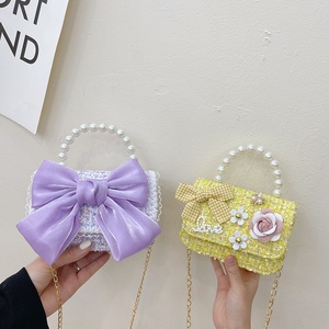 2025 nuova borsa Vintage per bambini per bambine carina principessa piccola borsa a tracolla con fiocco - Product Image 2