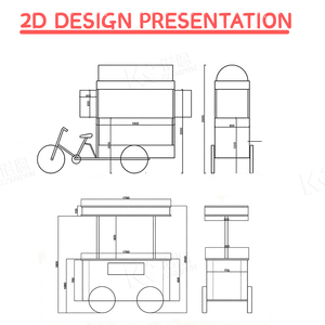 <span class=keywords><strong>Chariot</strong></span> à café à pédales personnalisé en acier inoxydable avec auvent pour la vente de café en plein air - Product Image 5