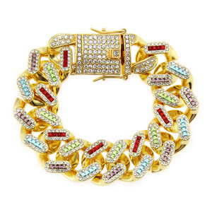 Men's Cool <b>Bracelet</b> Cuban <b>Bracelet</b> <b>Bracelet</b>, Width 21mm - Product Image 1