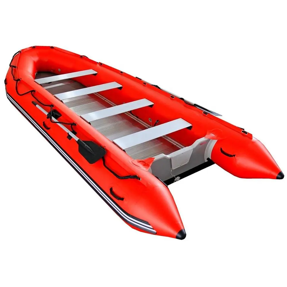 Nuevo punto de gota PVC/ Hypalon Material bote inflable piso de aluminio popa de aluminio 7-8 personas barco de pesca de alta resistencia