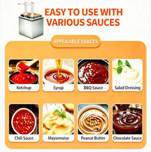 Commercial 1L Double Head Condiment Dispenser Stainless Steel Pump For Ketchup <b>BBQ</b> Sauce Salad Dressing Syrup Catering Kitchen - Product Image 5