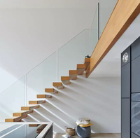 Escalier en verre flottant sur mesure, style loft luxueux, escalier artistique pour villa, duplex, maison à plusieurs étages