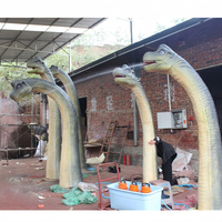 Tête de dinosaure animatronique grandeur nature de Brachiosaurus à long cou pour parc à dinosaures